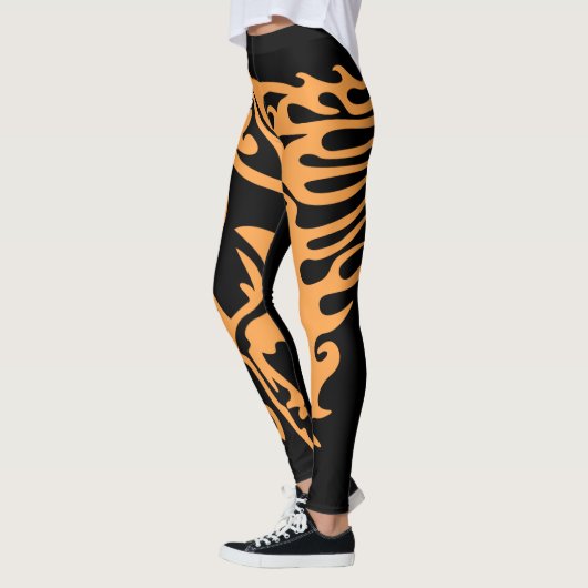 Leggings Twister Orange Pony Horse Stallion Steed Line Art (Gauche)