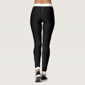 Leggings Typographie blanche sur BLACK (Dos)