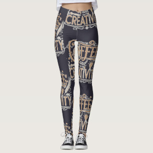 Leggings Typographie Café et Créativité