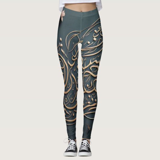 Leggings Typographie calmante Sophistiqué Laggings Design (Devant)