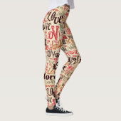 Leggings Typographie d'amour vintage (Droite)