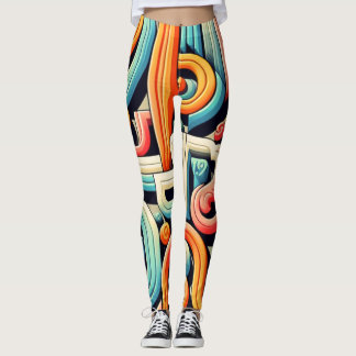 Leggings Typographie des formes géométriques Motifs Abstrai