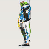 Leggings Typographie du snowboard : Arrière - plan d'Extrem (Gauche)