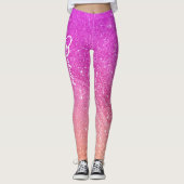 Leggings Typographie rose brillé Bien-aimée Leggins (Devant)