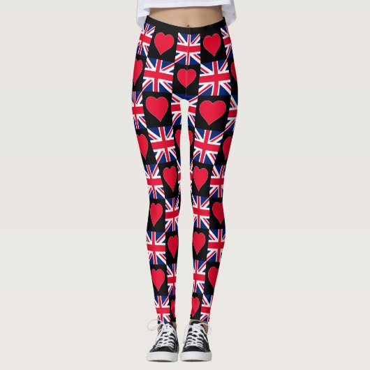 Leggings UK Heart Royaume-Uni Drapeau patriotique britanniq (Devant)