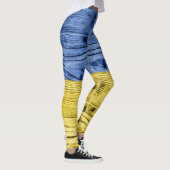 Leggings Ukraine drapeau bleu jaune motif de texture de boi (Droite)