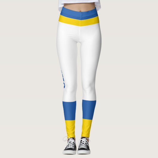 Leggings Ukraine Drapeau Couleurs Jaune Bleu Moderne Simple (Devant)