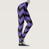 Leggings Ultra violet violet noir motif Chevron (Droite)