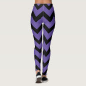Leggings Ultra violet violet noir motif Chevron (Dos)
