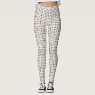 Leggings un arrière - plan blanc avec un motif marron