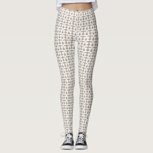 Leggings un arrière - plan blanc avec un motif marron