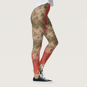 Leggings un arrière - plan rouge et brun avec une bordure r