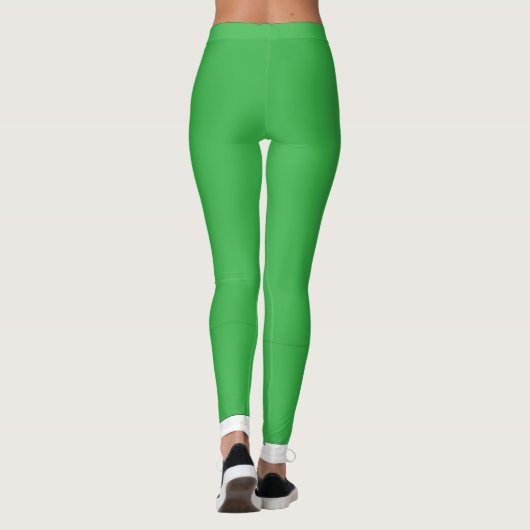 Leggings un arrière - plan vert avec une bordure blanche (Dos)