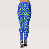 Leggings Un bleu & vert unique "Ratti_Creative_Arts" (Dos)