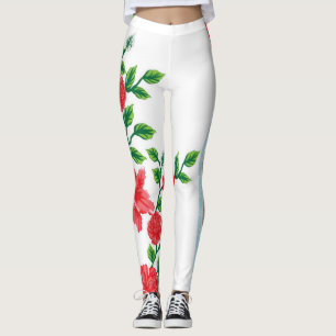 Leggings un bouquet de fleurs rouges sur un arrière - plan
