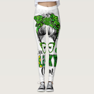 Leggings Un charme chanceux Bleached Messy Bun Shamrock St 