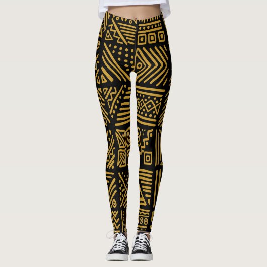Leggings Un clash africain : une tribu ethnique sans coutur (Devant)