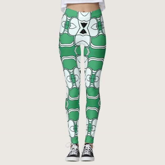 Leggings Un classique vert moderne "Ratti_Creative_Arts" (Devant)