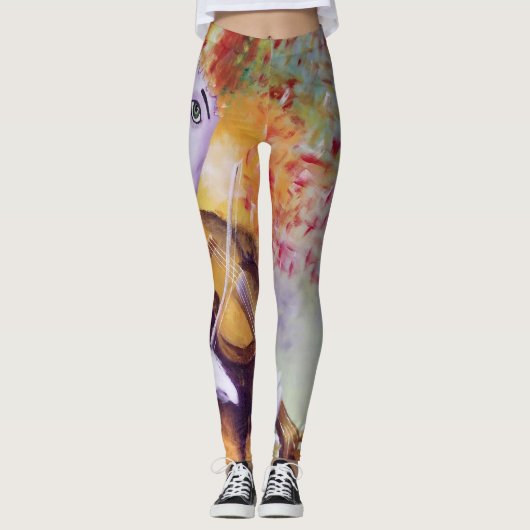 Leggings Un clown doux jouant du violon (Devant)