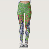 Leggings un design de motif vert et jaune (Devant)