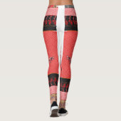 Leggings un design de papier peint rouge et noir (Dos)