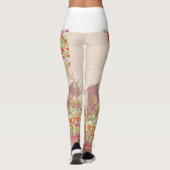 Leggings un design de vase rouge avec des fleurs dessus (Dos)