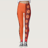 Leggings un design d'un motif rouge et or (Devant)
