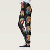 Leggings Un design éléphant de style rétro (Gauche)