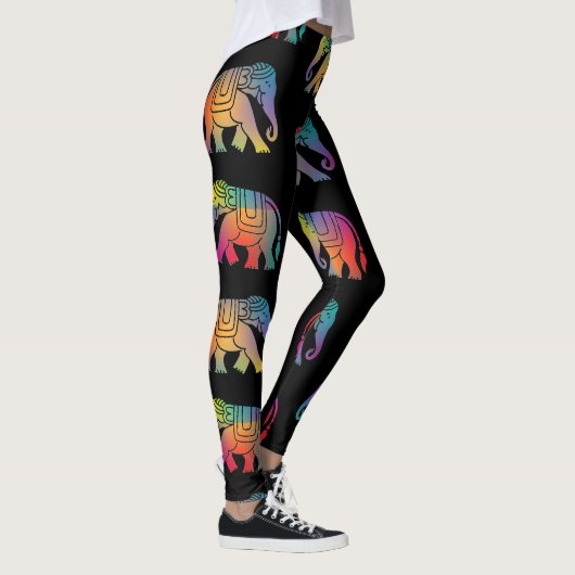 Leggings Un design éléphant de style rétro (Droite)
