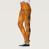 Leggings Un joli Halloween Spider Web noir et orange (Gauche)