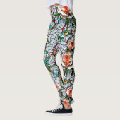 Leggings Un Joli Modèle Floral De Faux Mosaïque (Gauche)