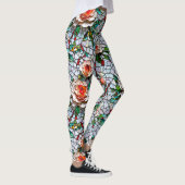 Leggings Un Joli Modèle Floral De Faux Mosaïque (Droite)