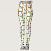 Leggings Un mignon chien de prairie reniflant la caricature (Devant)