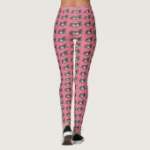 Leggings Un mignon poulain dort sur une danse rose (Dos)