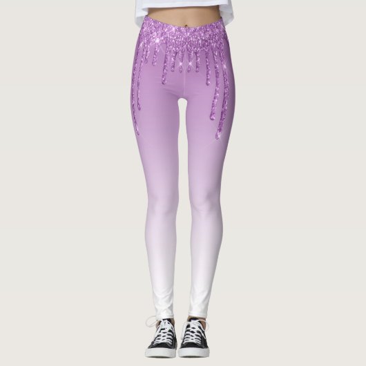 Leggings un monogramme mauve à la mode (Devant)