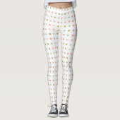 Leggings Un Motif de Pastel Coeurs colorés Design Blanc (Devant)