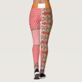 Leggings un motif de point de croix avec une bordure rouge (Dos)