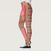 Leggings un motif de point de croix avec une bordure rouge (Gauche)