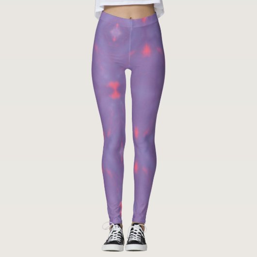 Leggings Un Motif de printemps violet et rose (Devant)