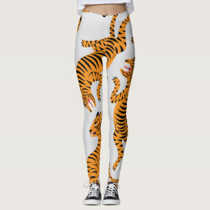 Leggings Un motif de tigre sans couture, thème de la faune.