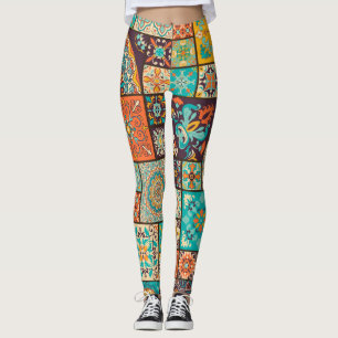 Leggings Un motif en tuiles arabes et islamiques.