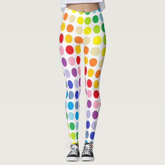 Leggings Un plus large pois d'arc-en-ciel de spectre (Devant)