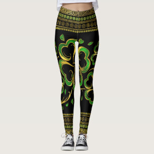Leggings Un Shamrock irlandais à quatre feuilles de trèfl