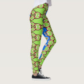 Leggings Un style vert & bleu "Ratti_Creative_Arts" (Droite)