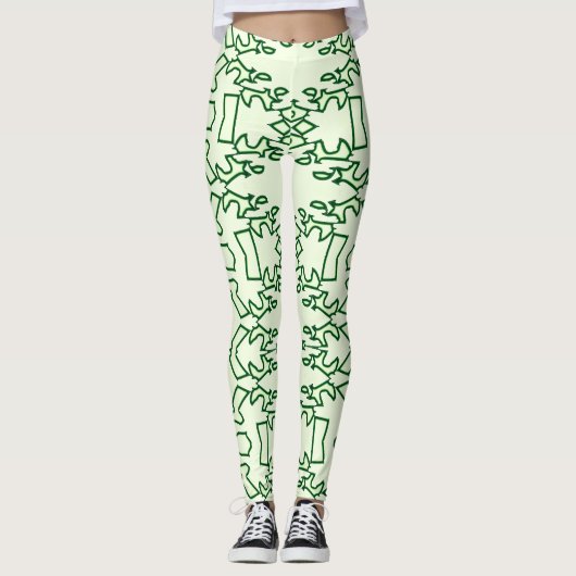 Leggings Un style vert "Ratti_Creative_Arts" Leggi (Devant)