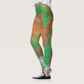 Leggings un tableau d'un champ vert avec une bordure orange (Gauche)