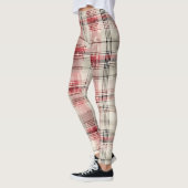 Leggings Un Tartan de Noël Floral Design série #15 (Gauche)