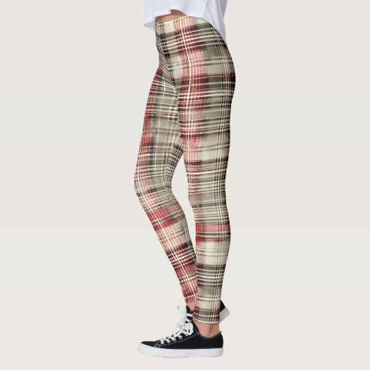 Leggings Un Tartan de Noël Floral Design Series #2 (Gauche)