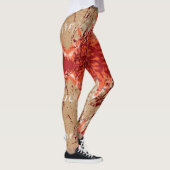 Leggings Un tissu orangé et marron motif, (Droite)