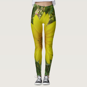 Leggings un tournesol l'été dans le jardin